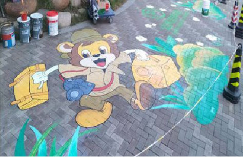 钦州夏季画地面彩绘会遇到的问题