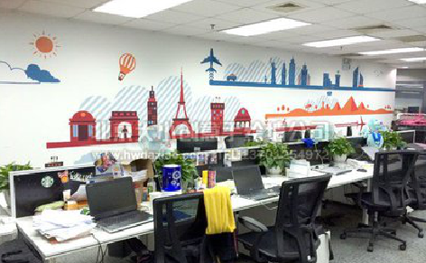 钦州教你设计办公室墙绘的方法。