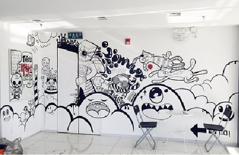 钦州手绘墙并非传统涂鸦。